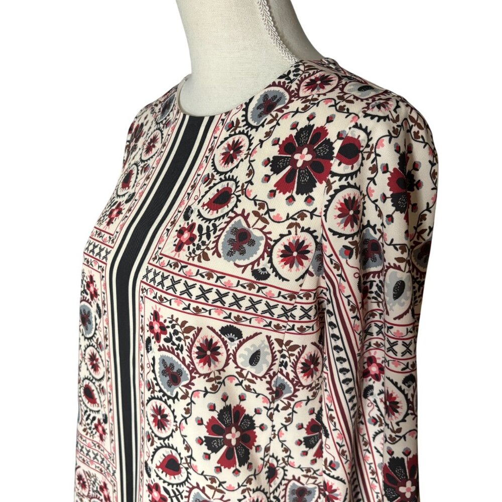 Tuckernuck Patchwork Floral Mini Jamie Dress size S small bell sleeve stripe - Picture 7 of 11